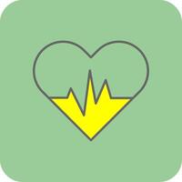hjärta slå fylld gul ikon vektor