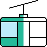 Seilbahn gefüllt Hälfte Schnitt Symbol vektor