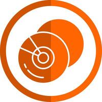 kompakt disk glyf orange cirkel ikon vektor