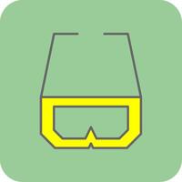 3d Brille gefüllt Gelb Symbol vektor