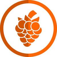 Brombeere Glyphe Orange Kreis Symbol vektor