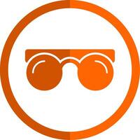 årgång glasögon glyf orange cirkel ikon vektor