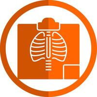 radiologi glyf orange cirkel ikon vektor