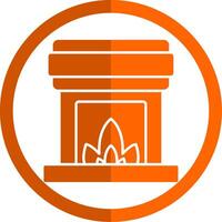 Kamin Glyphe Orange Kreis Symbol vektor