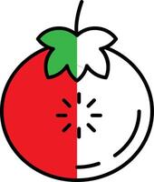 Tomate gefüllt Hälfte Schnitt Symbol vektor