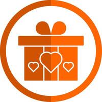 Hochzeit Geschenk Glyphe Orange Kreis Symbol vektor