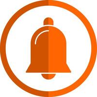 Benachrichtigung Glocke Glyphe Orange Kreis Symbol vektor