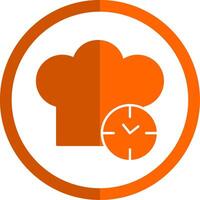 Küche Timer Glyphe Orange Kreis Symbol vektor