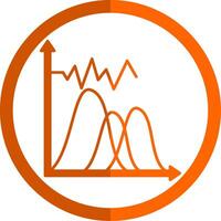 Welle Diagramm Glyphe Orange Kreis Symbol vektor