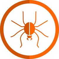Spinne Glyphe Orange Kreis Symbol vektor