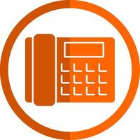 Telefon Glyphe Orange Kreis Symbol vektor