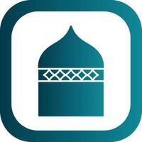 islamic arkitektur glyf lutning runda hörn ikon vektor