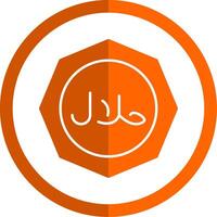 halal Glyphe Orange Kreis Symbol vektor