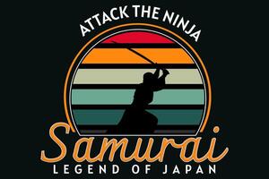 Samurai-Legende von Japan Retro-Design vektor