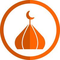 Moschee Kuppeln Glyphe Orange Kreis Symbol vektor