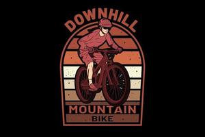 Downhill Mountainbike Design Vintage Retro vektor