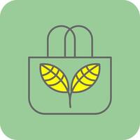Öko Tasche gefüllt Gelb Symbol vektor
