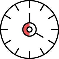 Uhr gefüllt Hälfte Schnitt Symbol vektor