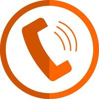 Telefon Glyphe Orange Kreis Symbol vektor