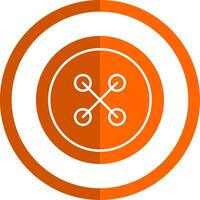 trasa knapp glyf orange cirkel ikon vektor