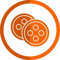 botton glyf orange cirkel ikon vektor