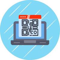 qr Code eben Blau Kreis Symbol vektor