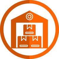 Warenhaus Glyphe Orange Kreis Symbol vektor