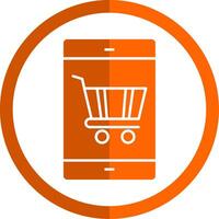 online Einkaufen Glyphe Orange Kreis Symbol vektor