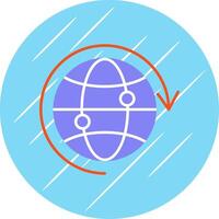 internet platt blå cirkel ikon vektor