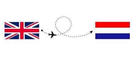 flyg och resor från Storbritannien till Kroatien med passagerarflygplan vektor