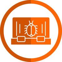 Laptop Glyphe Orange Kreis Symbol vektor