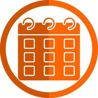 Kalender Glyphe Orange Kreis Symbol vektor