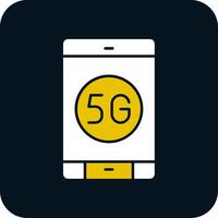 5g glyf två Färg ikon vektor