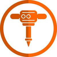 Presslufthammer Glyphe Orange Kreis Symbol vektor