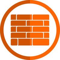 brickwall glyf orange cirkel ikon vektor