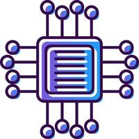 Computer Chip Gradient gefüllt Symbol vektor