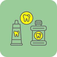 Dental Pflege gefüllt Gelb Symbol vektor