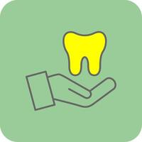 Dental Pflege gefüllt Gelb Symbol vektor