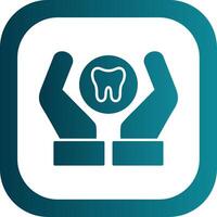 Dental Pflege Glyphe Gradient runden Ecke Symbol vektor