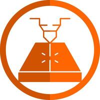 Laser- Glyphe Orange Kreis Symbol vektor