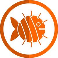 Fisch Glyphe Orange Kreis Symbol vektor