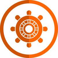 roder glyf orange cirkel ikon vektor