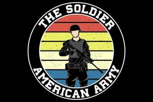 der soldat amerikanische armee design vintage retro vektor