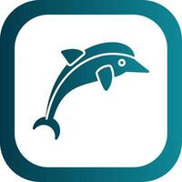 delfin glyf lutning runda hörn ikon vektor
