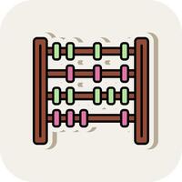 Abakus Linie gefüllt Weiß Schatten Symbol vektor