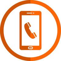 Telefon Anruf Glyphe Orange Kreis Symbol vektor