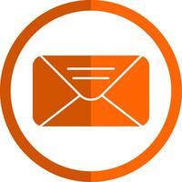 Mail Glyphe Orange Kreis Symbol vektor