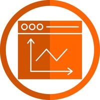 Linie Diagramm Glyphe Orange Kreis Symbol vektor