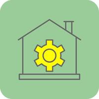 Clever Zuhause gefüllt Gelb Symbol vektor