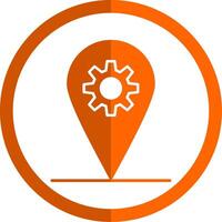 lokalisering glyf orange cirkel ikon vektor